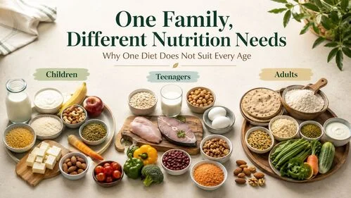 Nutrition needs for children, teenagers and adults