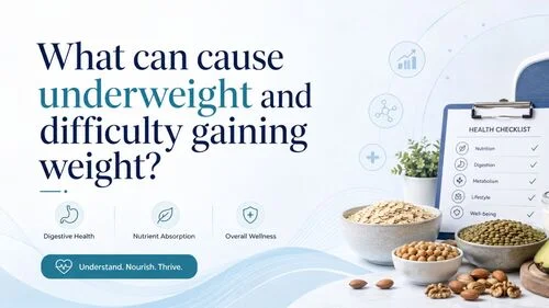 What can cause underweight and difficulty gaining weight